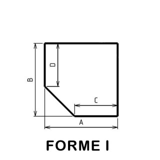 Eckige Glasbodenplatte mit 1 abgeflachtem Winkel 100x100cm - Capska
