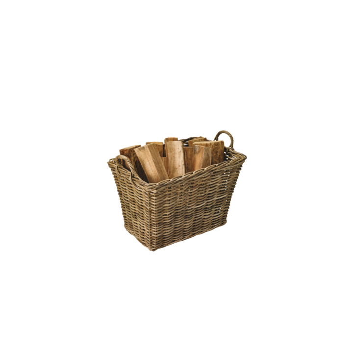 Corbeille A Bois Lagon Rotin Naturel