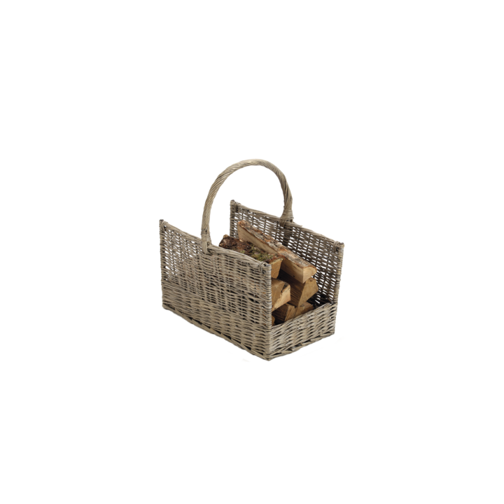 Panier A Bois Noveo Osier Grisé Panier A Bois Noveo Osier Grisé