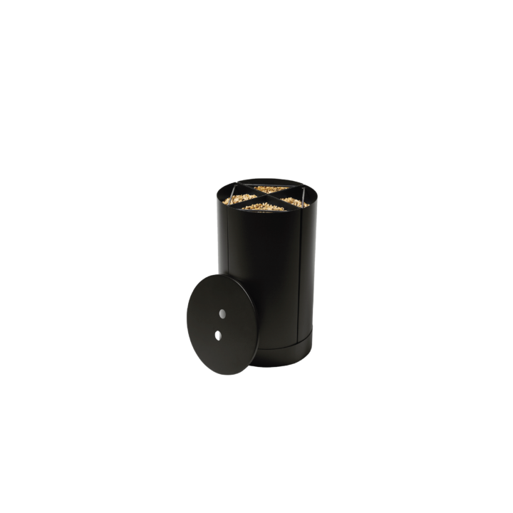 Rangement à granulés Fractio noir pour cheminée et poeles à bois - Capska Rangement à granulés Fractio noir pour cheminée et poeles à bois - Capska