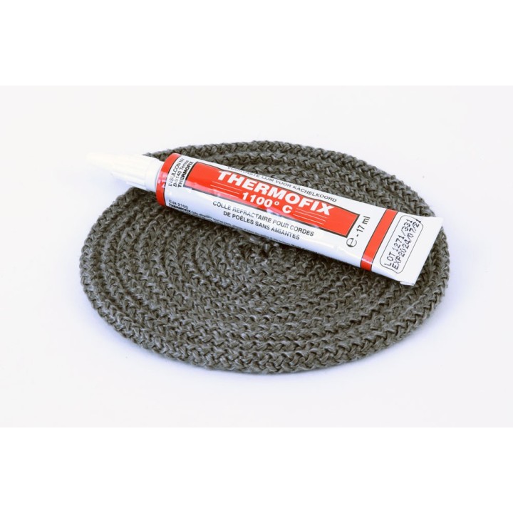 Junta Redonda Trenzada ø 5 mm x 2,5 m + pegamento - Capska Junta Redonda Trenzada ø 5 mm x 2,5 m + pegamento - Capska