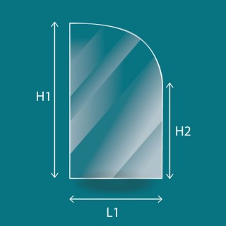 Vitre Invicta FOYER 700 2 PORTES - Verre Rectangle cintré Côté droit