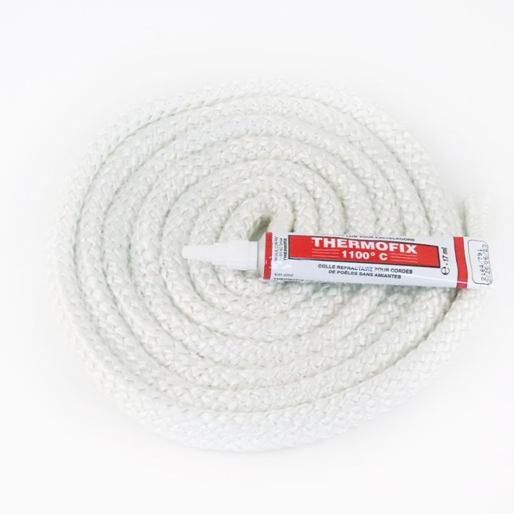 Geflochtene Dichtschnur (weiß) ø 12 mm x 2,5 m + Kleber - Capska