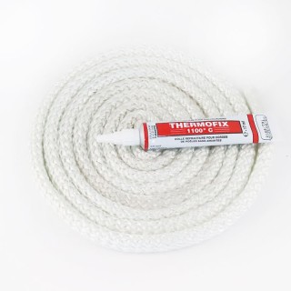 Joint rond tressé ø 9 mm x 2,5 m + colle