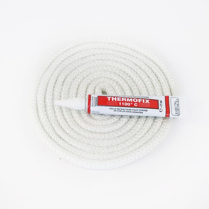 Round Braided Gasket (white) ø 8 mm x 2,5 m + glue - Capska