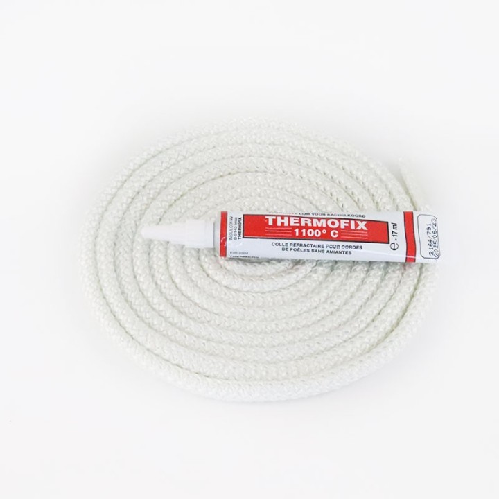 Joint rond tressé ø 6 mm x 2,5 m + colle