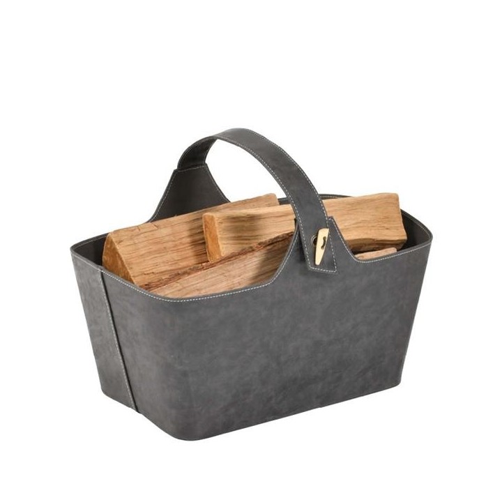 Yotta Anthracite Grey Wood Storage Bin - Capska