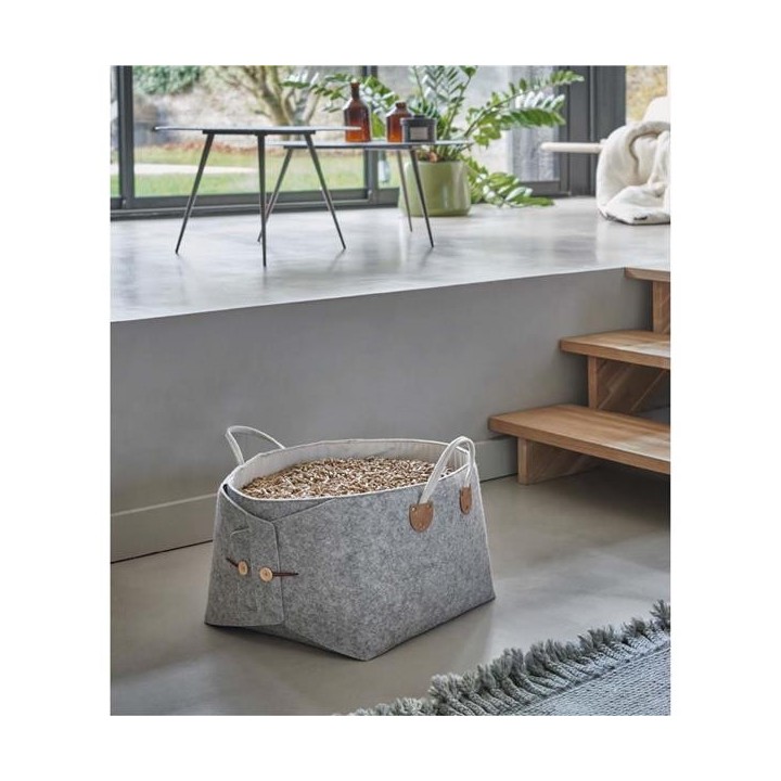 Gemütlicher Aufbewahrungskorb aus Holz - Capska