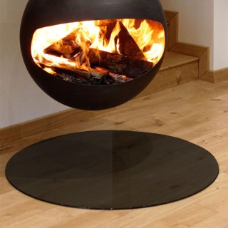 Placca pavimento vetro nero laccato rotonda 1000mm