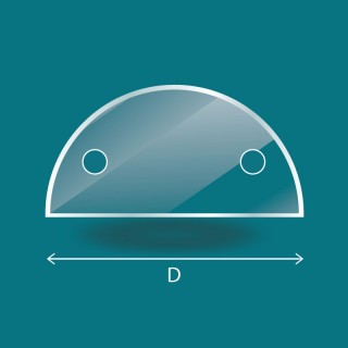 Vidrio plano semicircular en vidrio vitrocerámico para insert o estufa de leña - Capska
