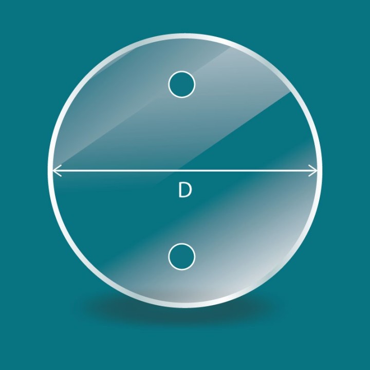 Verre vitrocéramique rond découpé sur mesure avec perçage - Capska.com