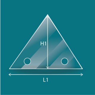 Vitre poele ou insert triangle avec perçage - Capska