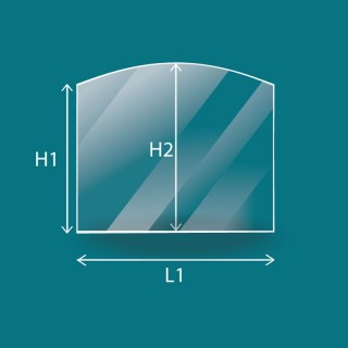 Austroflamm G2 Glass Panel for Wood Burning Stove - Arched Rectangle Shape
