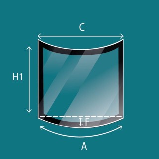 Vitre Haas Sohn LEON - Verre Courbe Sérigraphié pour poêle à bois