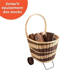 Wicker log trolley ODYSSEE - Dixneuf Wicker log trolley ODYSSEE - Dixneuf