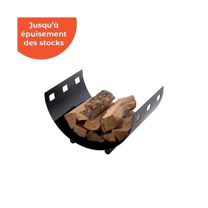 ECUME log rack in Frosted Black Steel - Dixneuf ECUME log rack in Frosted Black Steel - Dixneuf