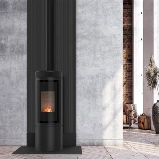 Frosted Black Steel Stove Wall Protector - Capska