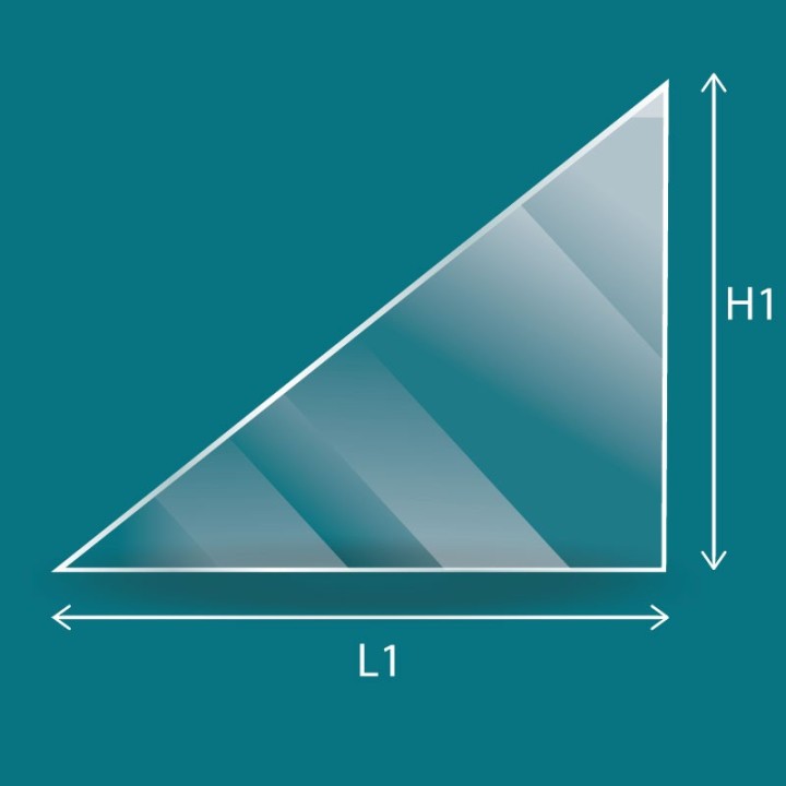 Cristall Invicta TIPI - Vidre Triangle isòsceles Esquerre per estufa de llenya