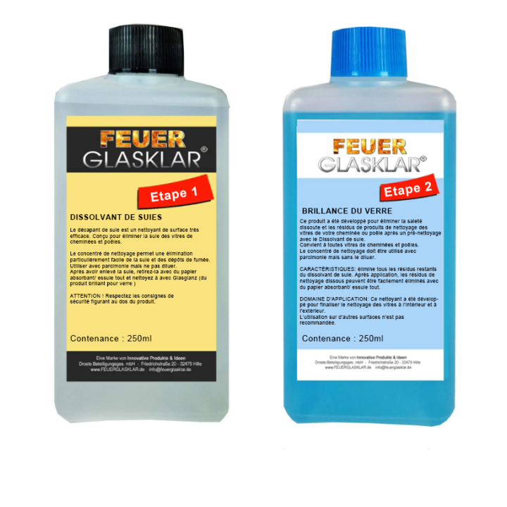 Set of cleaning products for inserts, stoves and fireplace glass - Capska