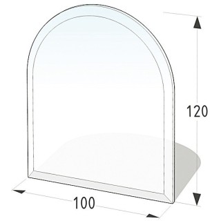 Plaque de sol en arc de cercle en verre 100X120 cm - épaisseur 8 mm