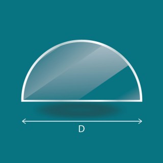 Verre demi-cercle 4mm découpe sur mesure pour poele et insert - Capska