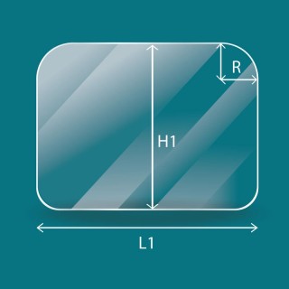 Glass with 4 rounded corners custom cut for inset and stove - Capska