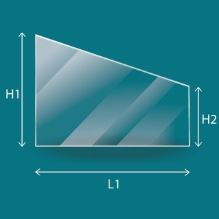 Glass for log burner or fireplace in trapezium shape 4mm - Capska