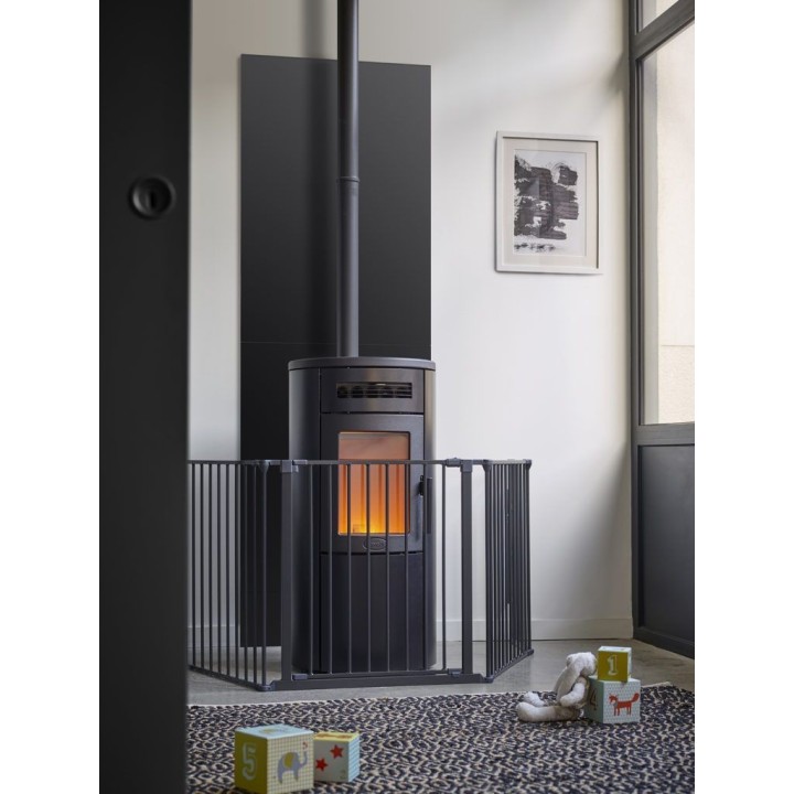 Placa protectora vertical lisa Color negro - Altura 100cm para estufa - Capska Placa protectora vertical lisa Color negro - Altura 100cm para estufa - Capska