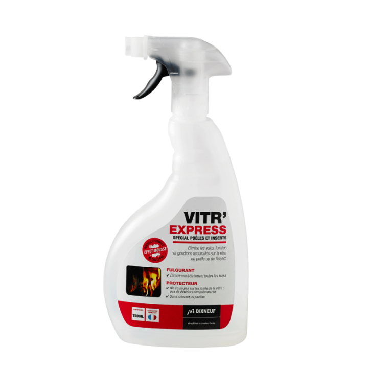 Carton de 12 Vitr'Express 750 ml Dixneuf - Nettoyant vitres insert cheminée
