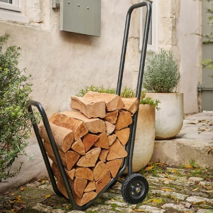 Dixneuf Moovy Stahl-Rollwagen – Kaminholzwagen