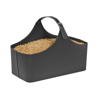 Corbeille Alpha Noir Simili Dixneuf - Accessoire Cheminée