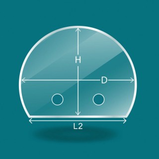 Cut Round Glass Pane with Drilling for Stove - Capska