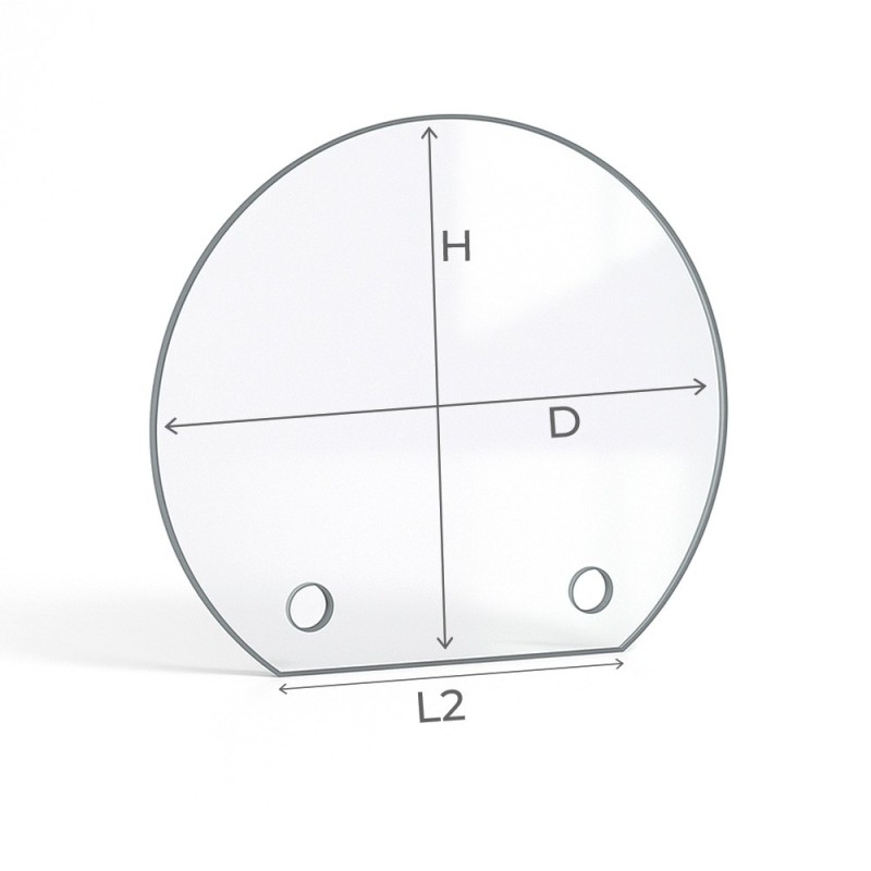 Cut Round Glass Pane with Drilling for Stove - Capska Cut Round Glass Pane with Drilling for Stove - Capska