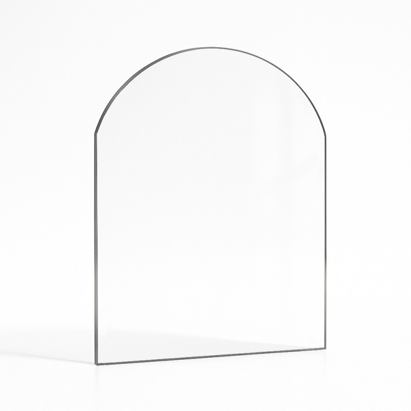 Vidrio de seguridad para chimenea - Vidrio plano con arco en la parte superior - Capska Vidrio de seguridad para chimenea - Vidrio plano con arco en la parte superior - Capska
