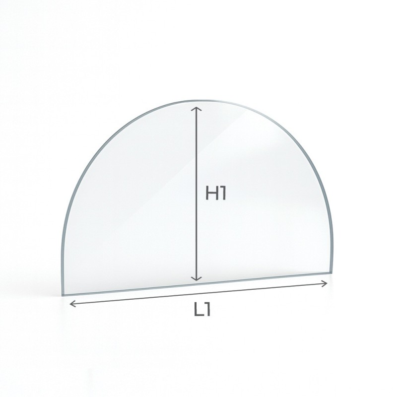 Vitre plate en demi-cercle 4 mm sur mesure schéma Vitre plate en demi-cercle 4 mm sur mesure schéma