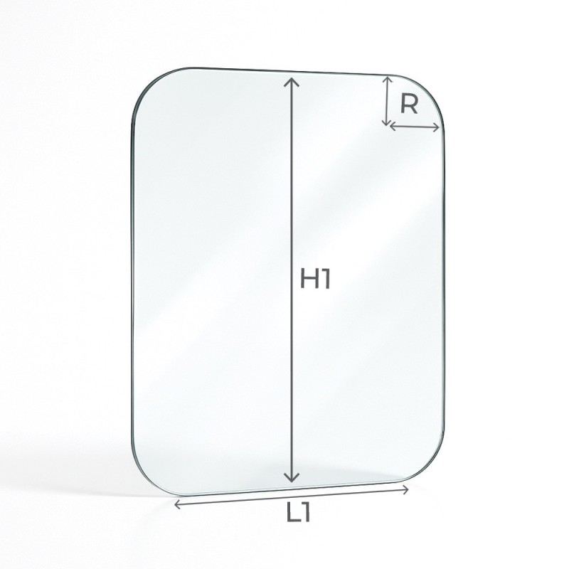 Glass with 4 rounded corners custom cut for inserts - Capska Glass with 4 rounded corners custom cut for inserts - Capska