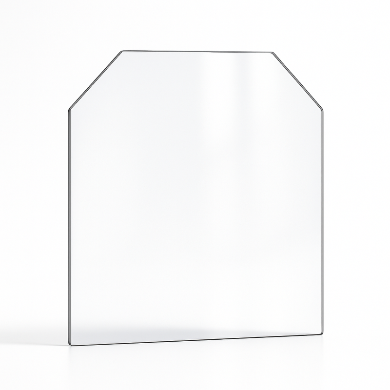Custom Glass Rectangle 2 Cut Corners for Stove - Capska Custom Glass Rectangle 2 Cut Corners for Stove - Capska