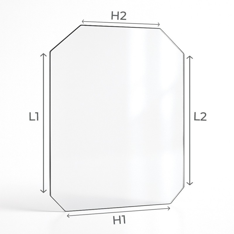 Rectangular Glass with 4 Cut Corners - Capska Rectangular Glass with 4 Cut Corners - Capska
