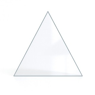 Vitre plate de forme triangulaire 5 mm sur mesure
