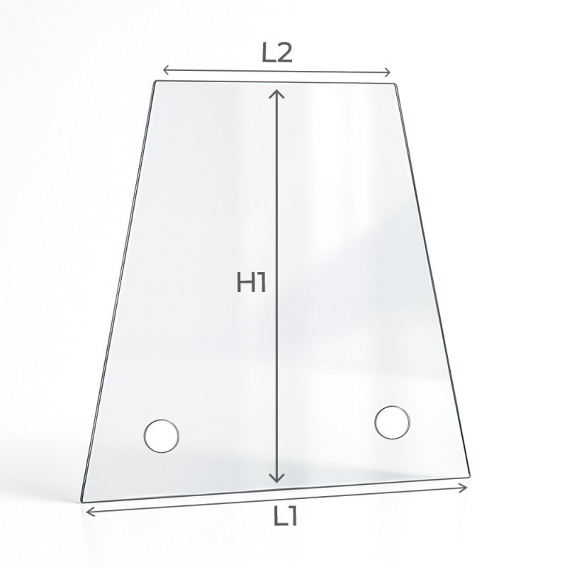 Vetro a forma di trapezio con fori per inserto e stufa - Capska Vetro a forma di trapezio con fori per inserto e stufa - Capska