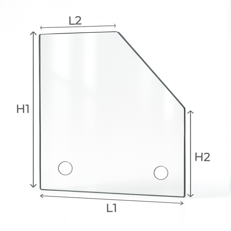 Custom Rectangle Glass with 1 Cut Corner for Stoves - Capska