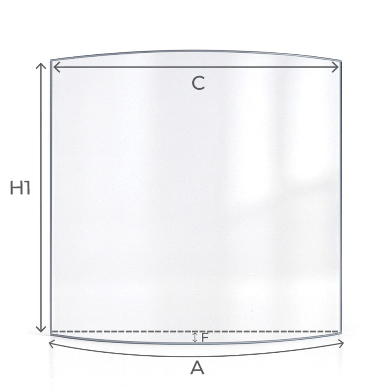 Vitre Hwam FLAME - Verre Courbe pour poêle à bois