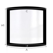 Wanders SWING Glas - in sich gebogenes Seitlich Kaminglas für Kaminofen Wanders SWING Glas - in sich gebogenes Seitlich Kaminglas für Kaminofen