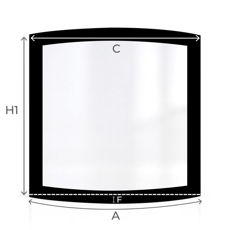 Focus EDOFOCUS 630 Glass - Curved glass panel for wood burning stove Focus EDOFOCUS 630 Glass - Curved glass panel for wood burning stove