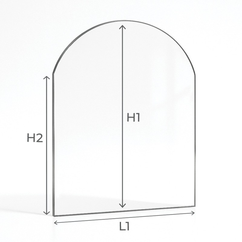 Panadero BRIC-50 Glass - Arched rectangle glass panel for wood burning stove