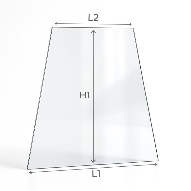 Don Bar ARTIMAT IZO Glass - Isoceles trapezoid glass panel for fireplace insert