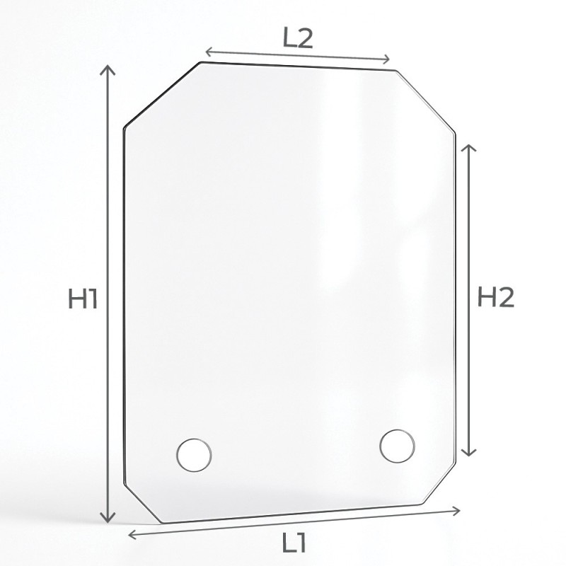 Vetro rettangolare con 4 angoli tagliati - Capska