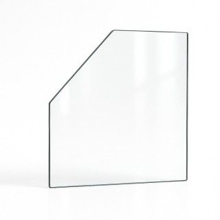 Invicta CHTI POELE Glas - 1 geschnittene Ecke Kaminglas für Kaminofen