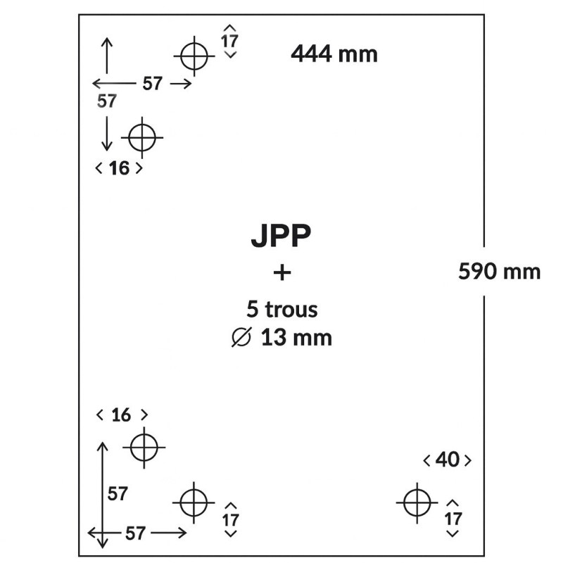 Philippe FOYER 1000 Glas (mit Löchern) - Rechteck Gebohrt Kaminglas