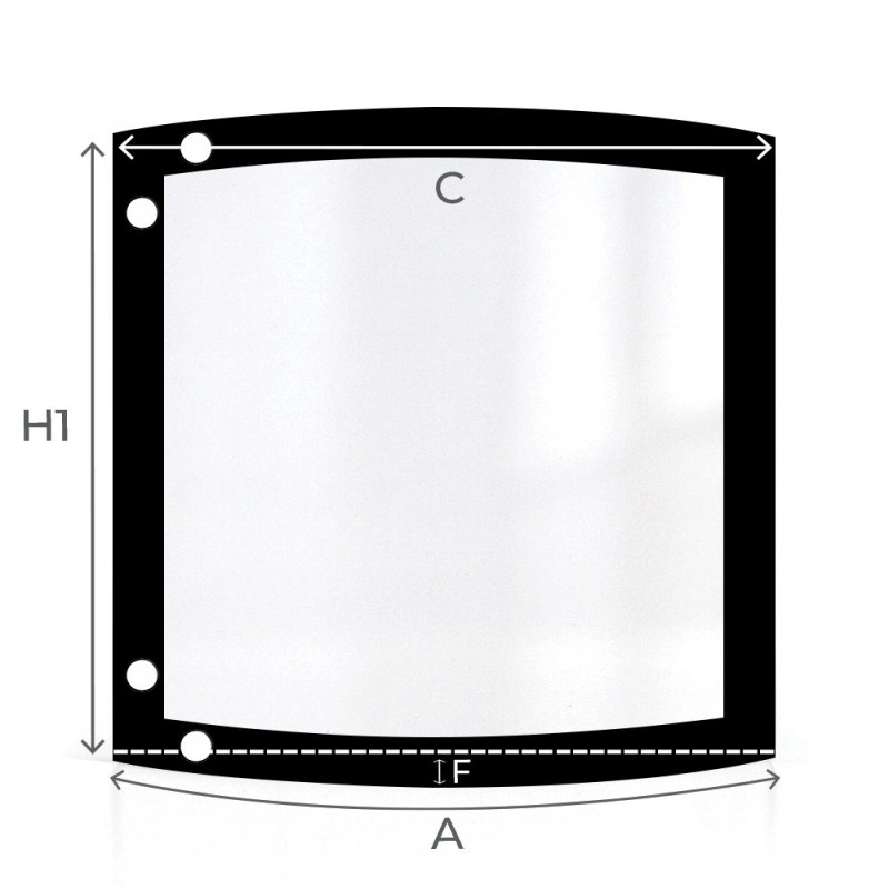 Cristall Oranier AMOS 150 - Vidre Corbat Perforat per Estufa de Llenya